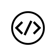Code development icon. Internet flat icon symbol for applications.