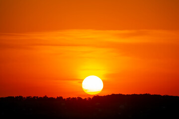 Colorful sunset in the evening sky. The nature and beauty of clouds