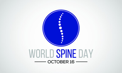 World Spine Day highlights the burden of spinal pain and disability around the world. Takes place on October 16 each year across the globe. vector illustration.