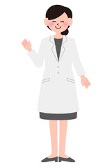 ポーズをとっている医者の女性