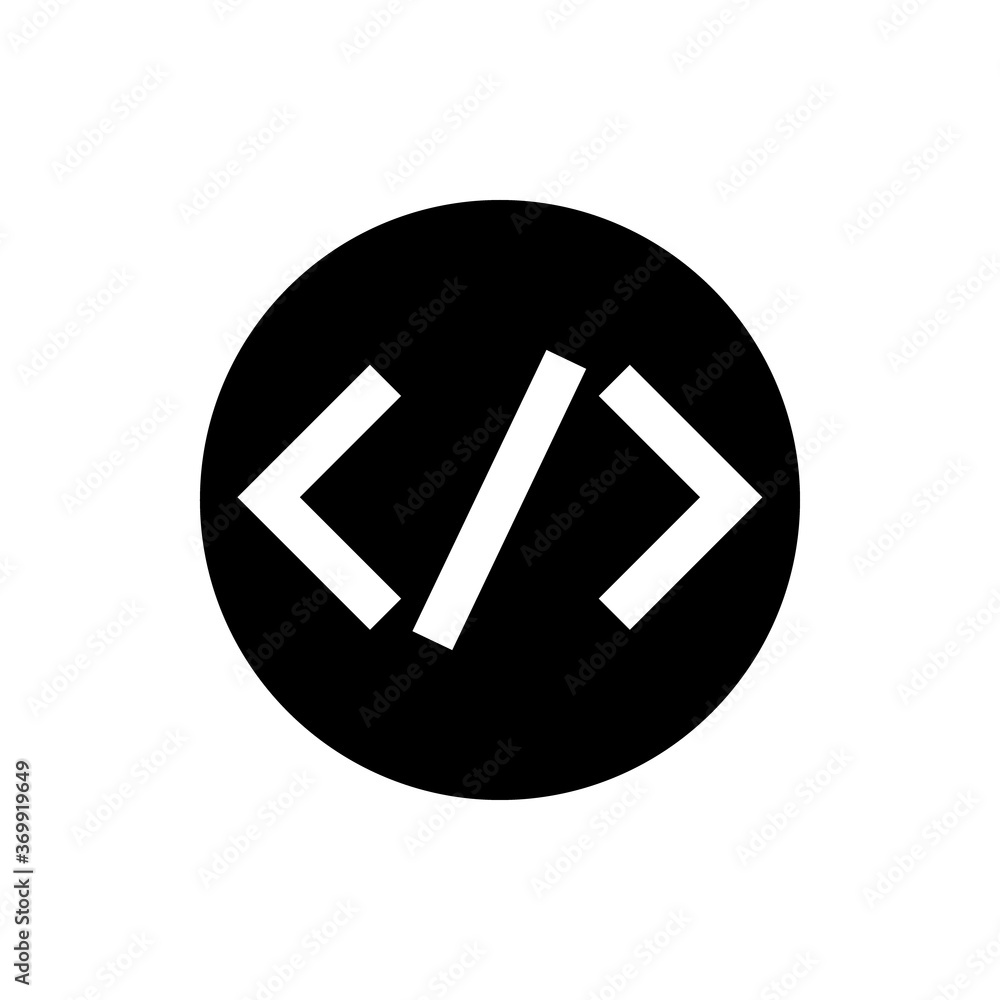 Poster code development icon v2. internet flat icon symbol for applications.