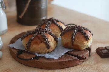 delicious chocolate cake on the table