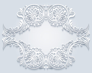 Abstract vector ornamental nature vintage frame.