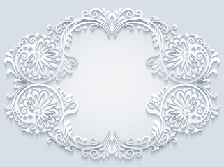 Abstract vector ornamental nature vintage frame.