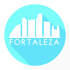 Fortaleza Brazil Flat Icon Skyline Silhouette Design City Vector Art Round.