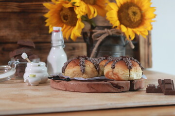 delicious chocolate cake on the table