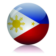 Fototapeta premium Philippine flag glass icon vector illustration