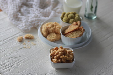 Assorted nice biscuits on the table