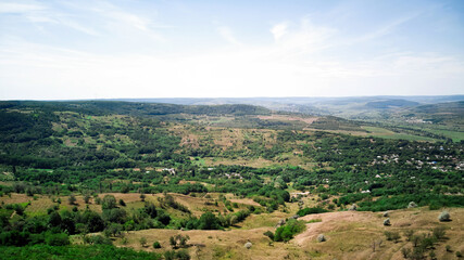 Fototapeta na wymiar Panorama shot of nature of Moldova