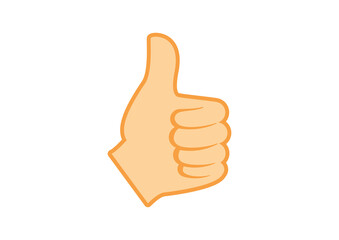 Thumb up like hand icon vector. Like hand symbol vector. Left hand thumb up icon vector. Thumb up hand icon isolated on a white background