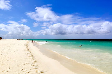 Fototapeta na wymiar Beautiful cloudy seascape of Anguilla, Caribbean island