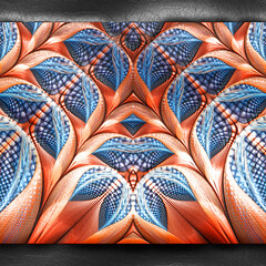 3D rendering of plastic fractal on leather