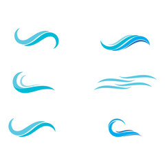 Fototapeta na wymiar Set Waves Logo Template vector