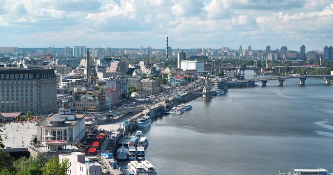 Cinema 4K View of Kyiv, capital of Ukraine