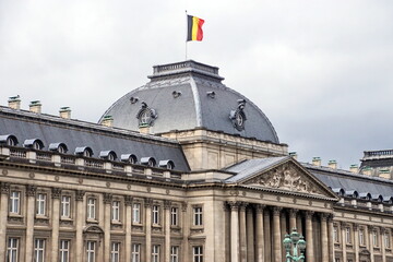 Obraz premium View at the Building of Royal Palace in Brussels. Brussels is the capital of Belgium.