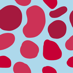 Seamles Abstract Stones Pattern on White Background, Nature Hand Drawn Shapes, Vector Modern Pattern