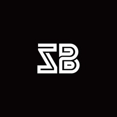 Fototapeta premium SB monogram logo with abstract line