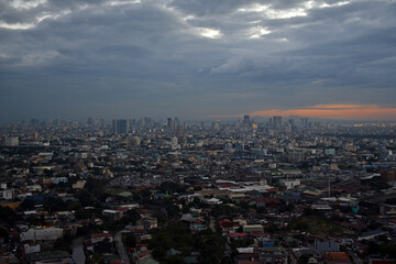 Quezon city overview during afternoon in Philippines