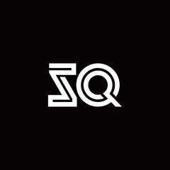 SQ monogram logo with abstract line