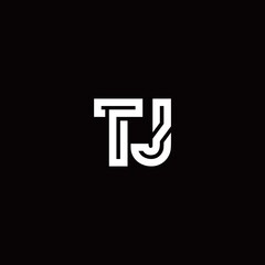 TJ monogram logo with abstract line