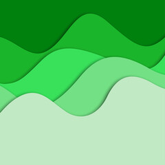 3D abstract background and paper cut shapes, vector illustration