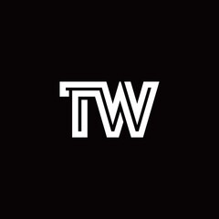 TW monogram logo with abstract line