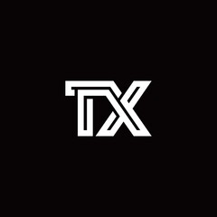 TX monogram logo with abstract line