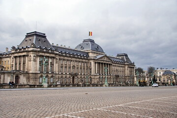 Obraz premium View at the Building of Royal Palace in Brussels. Brussels is the capital of Belgium.