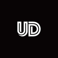 UD monogram logo with abstract line