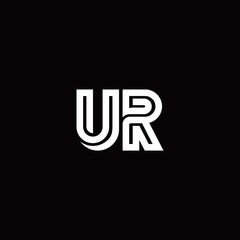UR monogram logo with abstract line