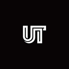 UT monogram logo with abstract line