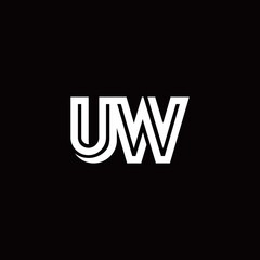 UW monogram logo with abstract line