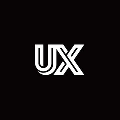 UX monogram logo with abstract line