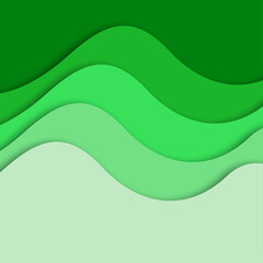 3D abstract background and paper cut shapes, vector illustration