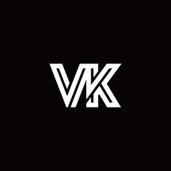 VK monogram logo with abstract line