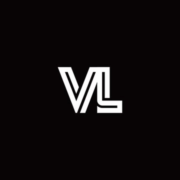 VL monogram logo with abstract line