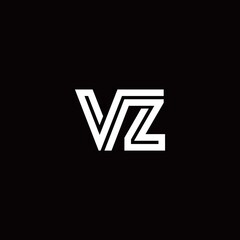 VZ monogram logo with abstract line