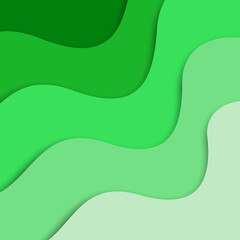 3D abstract background and paper cut shapes, vector illustration