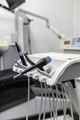 Different dental instruments and tools in a dentists office