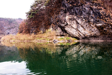 Landscape Lake. beautiful reflection.