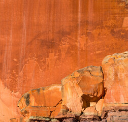 Petroglyhps, Capitol Reef National Park, Utah State Route 24, Utah, Usa, North America, America