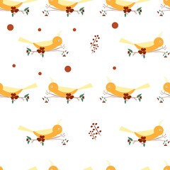 Seamless pattern with birds cartoon.