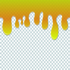 transparent dripping honey, vector illustration