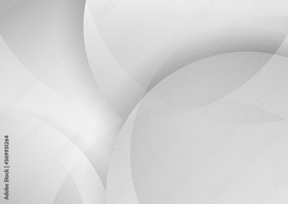 Wall mural Abstract white and gray circles layer overlapping background.