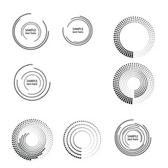 Halftone dots in circle form. round logo . vector dotted frame . design element