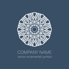 Geometric logo template. Vector linear arabic ornamental symbol