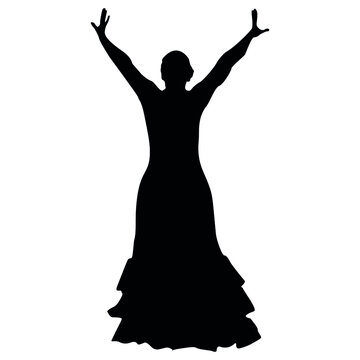 flamenco dancer silhouette dancing woman vector illustration isolated 