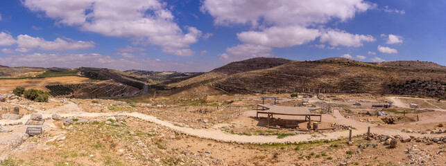 Samaria Shiloh panoramic view in summer tourism