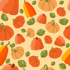 Seasonal autumn seamless pattern. Vector illustration
For fabrics, greeting cards, wallpapers, gift wrapping paper, web page backgrounds