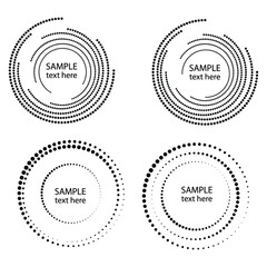 Halftone dots in circle form. round logo . vector dotted frame . design element